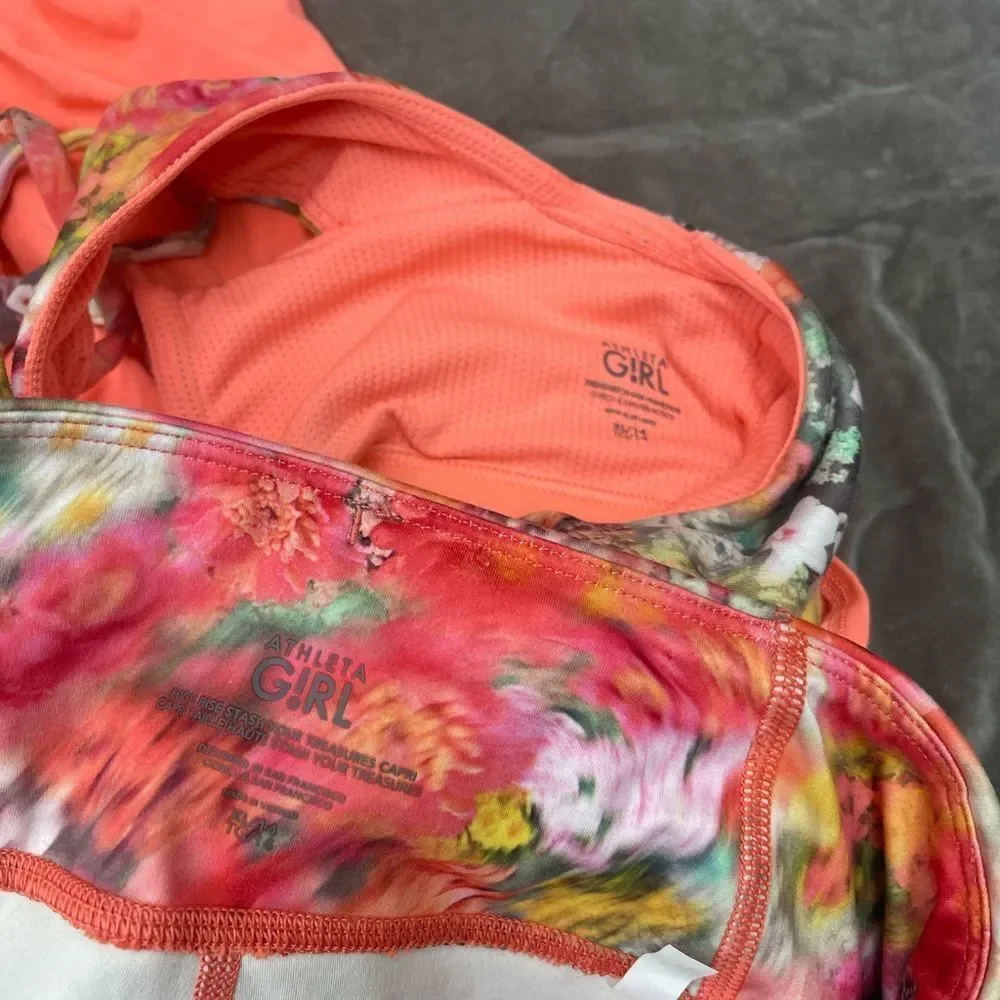 Athleta Girl Orange floral Outfit